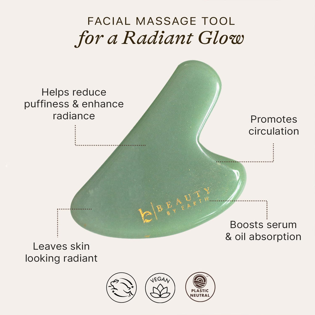 Jade Gua Sha Facial Tools - Depuffer & Massager Tool | Lymphatic Drainage & Jawline Sculpting, Gift Set Guasha Tool for Face, Eye Depuffer Skin Care Tools