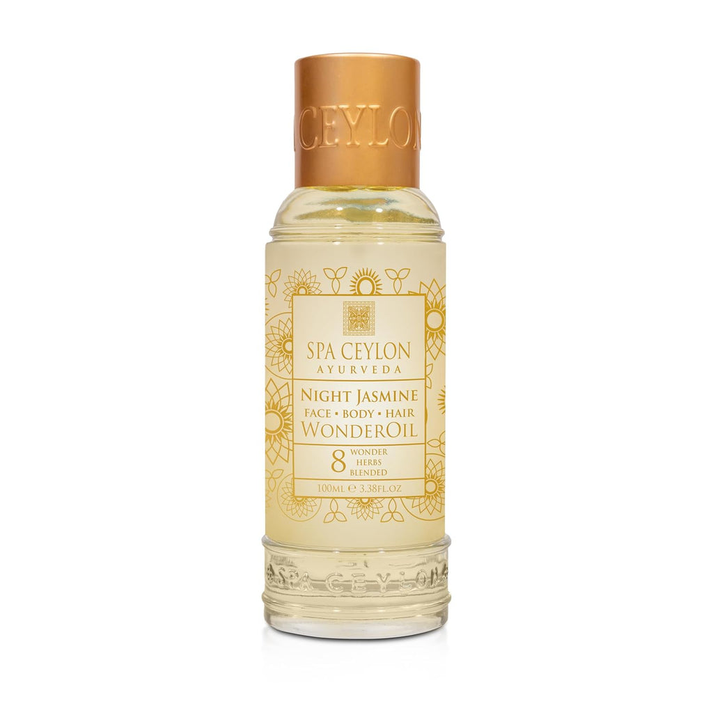 Wonder Oil Night Jasmine, Enriching Moisturizing Body Oil with Ayurvedic Herbs for Skin & Hair Vitality, Vegan & Organic, Non-Greasy,100 Ml