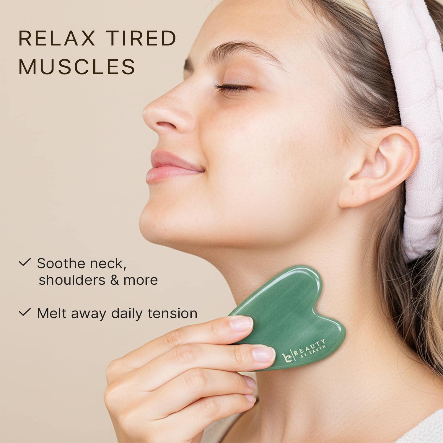 Jade Gua Sha Facial Tools - Depuffer & Massager Tool | Lymphatic Drainage & Jawline Sculpting, Gift Set Guasha Tool for Face, Eye Depuffer Skin Care Tools