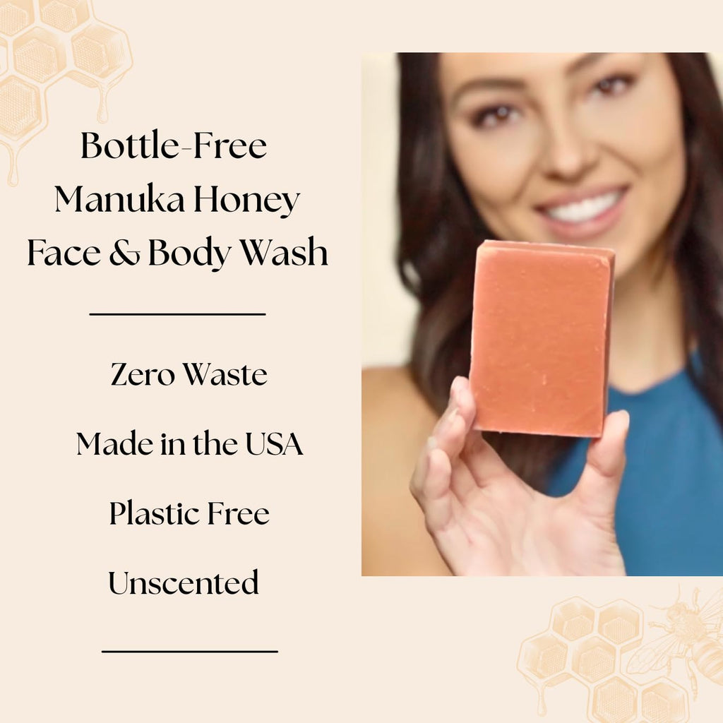 Manuka Honey & Turmeric Soap with Organic Aloe Vera & Shea Butter. 4.5 Oz | Unscented Handmade & Cold Process Soap. Turmeric Face & Body Wash Bar - Gentle for All Skin Types. Made in the USA