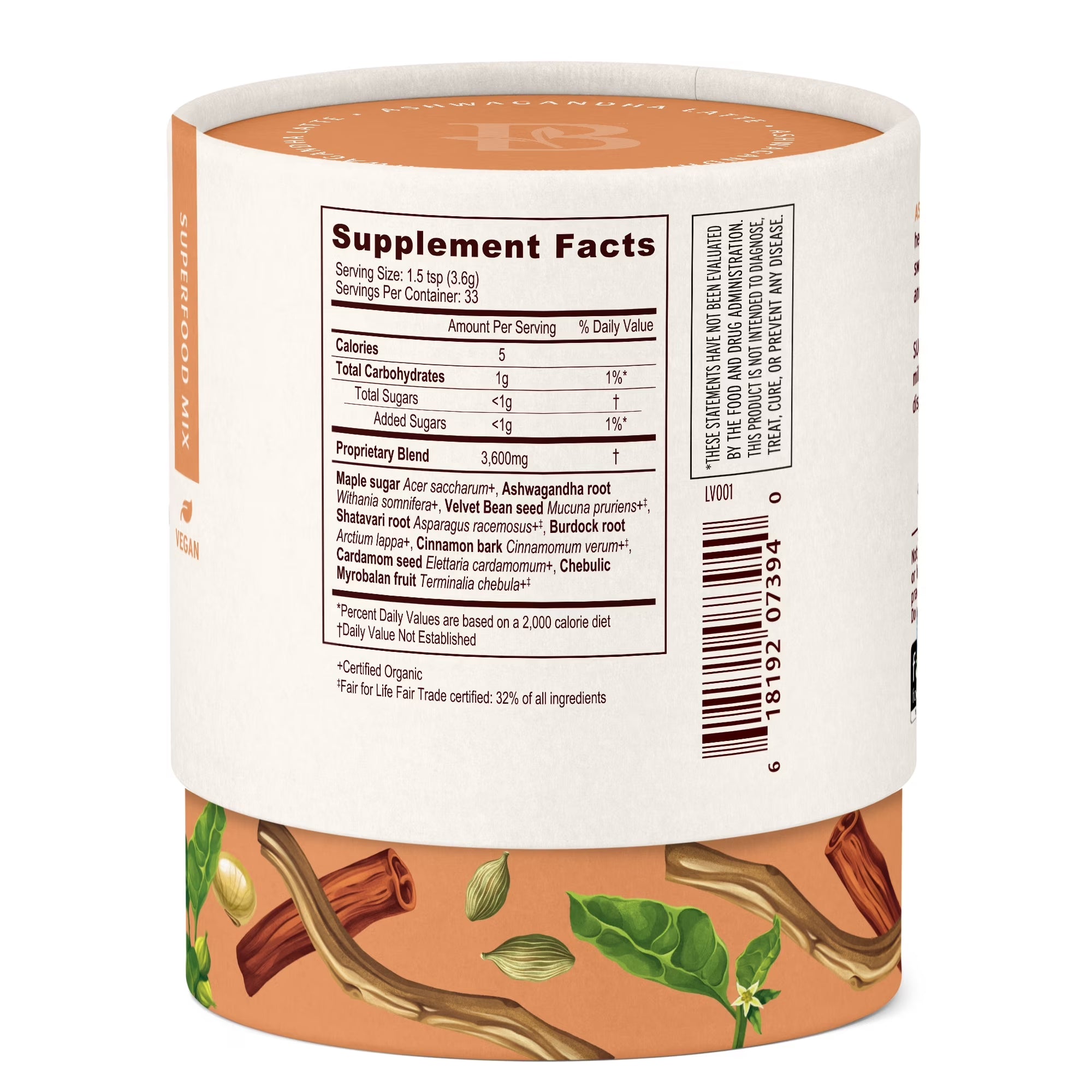 Ashwagandha Latte – Caffeine-Free Organic Herbal Latte Mix – Instant Herbal Adaptogen Drink for Energy, Relaxation, and Nourishment* – 4.2 Oz – Non-Gmo Sustainably Sourced Vegan