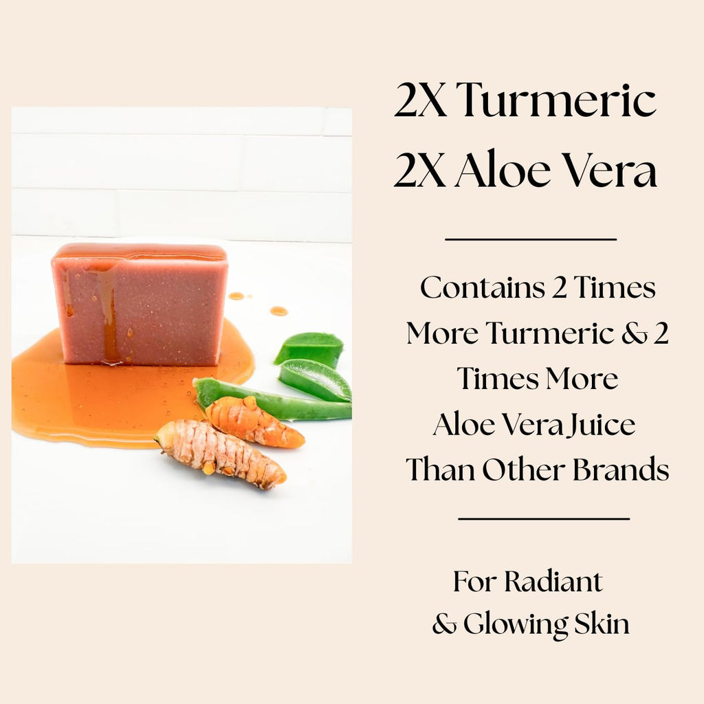 Manuka Honey & Turmeric Soap with Organic Aloe Vera & Shea Butter. 4.5 Oz | Unscented Handmade & Cold Process Soap. Turmeric Face & Body Wash Bar - Gentle for All Skin Types. Made in the USA