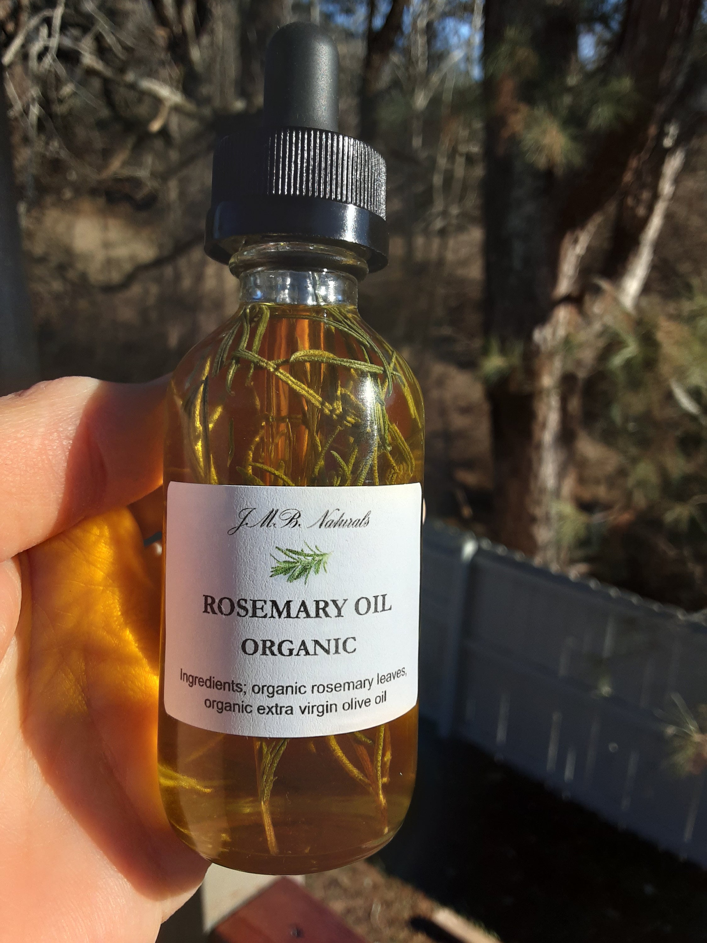 Organic Rosemary Hair Oil (2Oz/4Oz Glass Bottle)